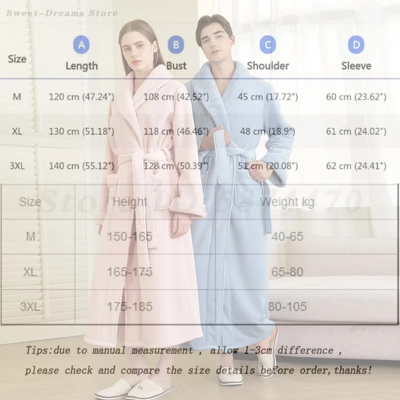 Winter Thickness Couple Views Of Nightwear Hot Men's Night Shirt Long Women's Long Coral Apple Dresses Kimono Dresses For Home Pijama