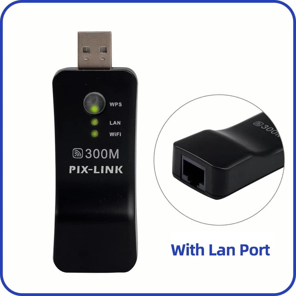 PIX-LINK UE01 300Mbps USB WIFI Ripetitore Estensore di segnale wireless WPS Modalità AP Amplificatore wireless per Smart TV Adattatore di rete