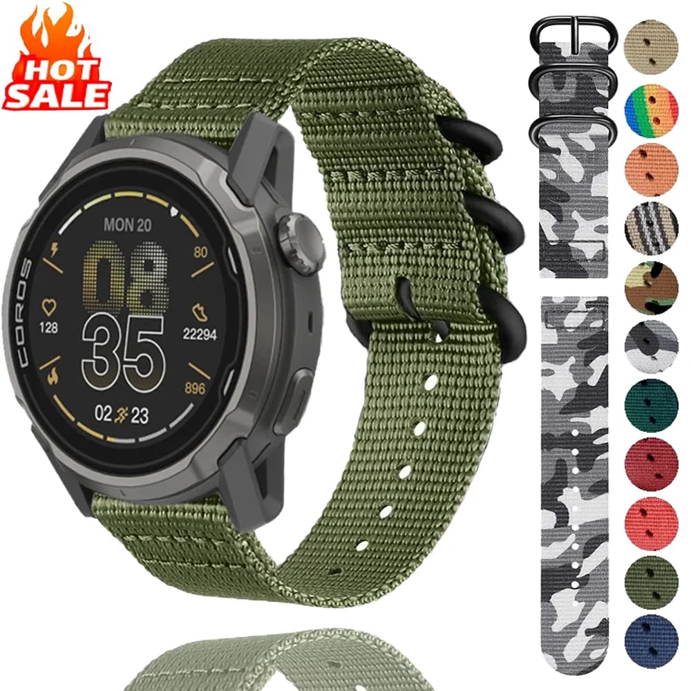 22mm Nylon Strap For COROS APEX 4 42mm/PACE 4-Pro Sports Breathable Bracelet Suunto Vertical 2-1/Race S-2/Run Replacement Correa