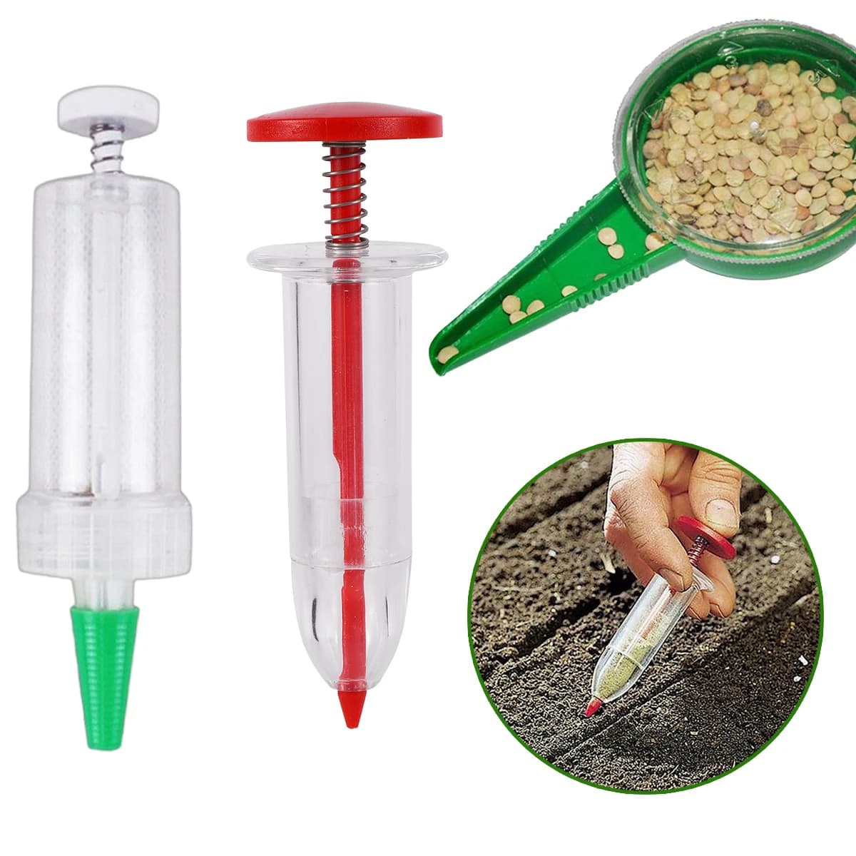 Mini Semina Dispenser Seed Siringa Seminatrice Garden Precision Semina Fertilization Planter Manual Seminator Bed Flowers Plant Tool