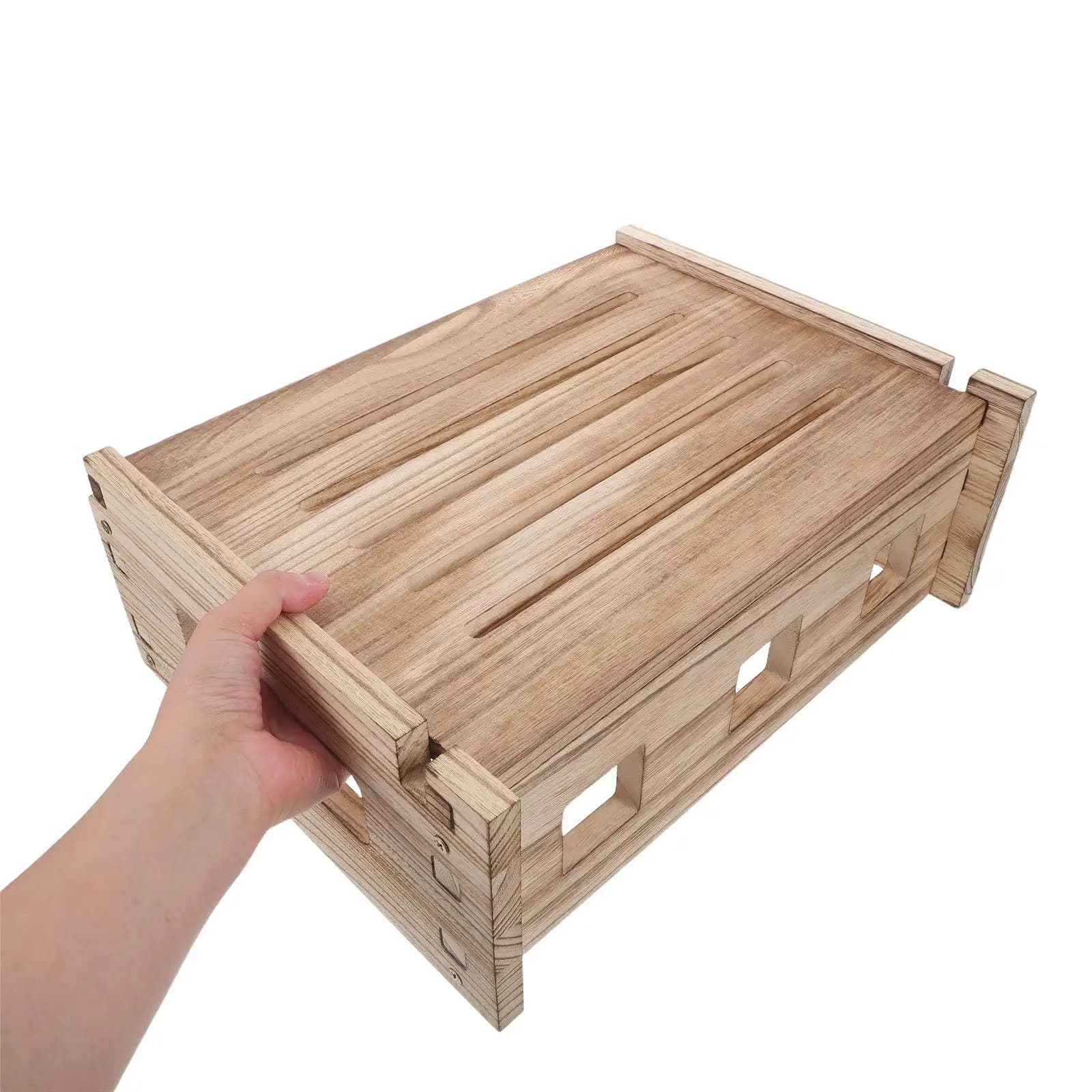Scatola porta router da parete in legno, ripiano decorativo per router WiFi, organizer per modem, prolunga e gestione cavi per la casa