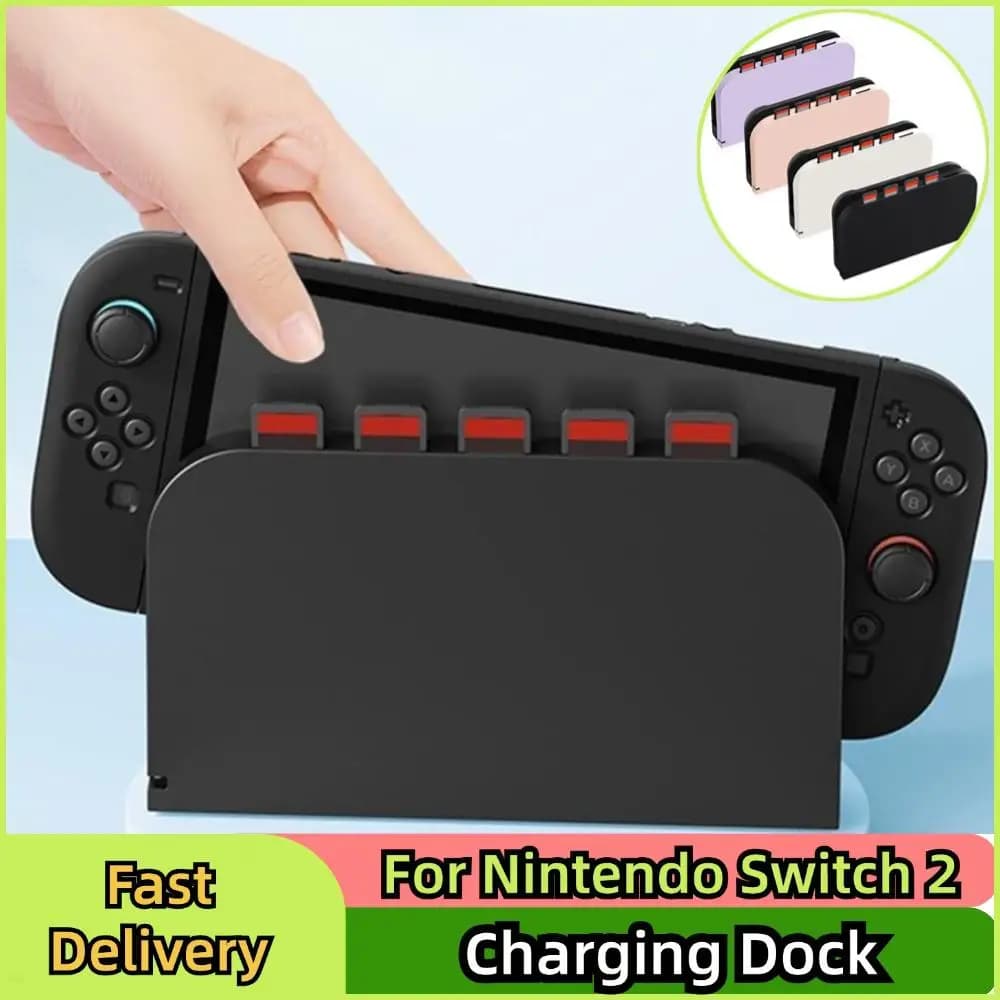 Per Nintendo Switch 2 TV Dock Station con caricatore Joycon Slot per schede da gioco Base di archiviazione per stazione di ricarica Switch 2