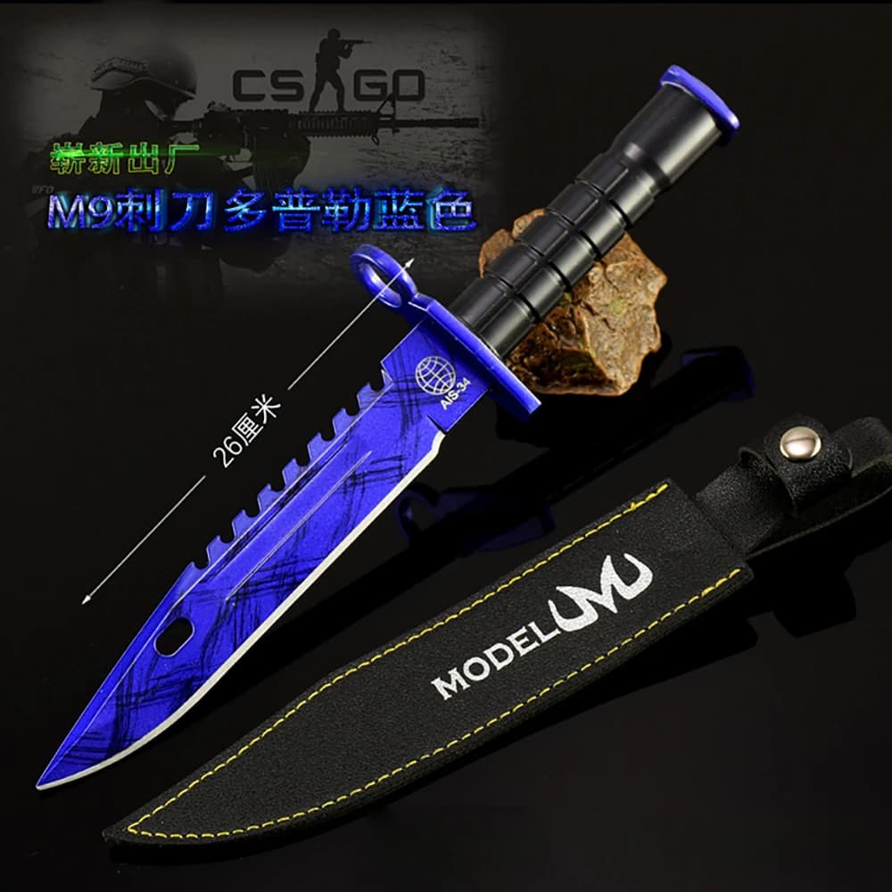 CSGO Brand New Sapphire Doppler M9 Gioco Periferico 26cm Cool Metal Arma Spada Accessorio Ornamento Collezioni Giocattoli Regali Ragazzi
