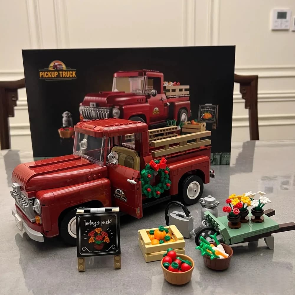 1677 pz 1950s Pickup Truck Modello Kit di Costruzione Compatibile 10290 Mattoni Blocchi Creativo vintage camion della fattoria Giocattolo Per Il Regalo Dei Bambini