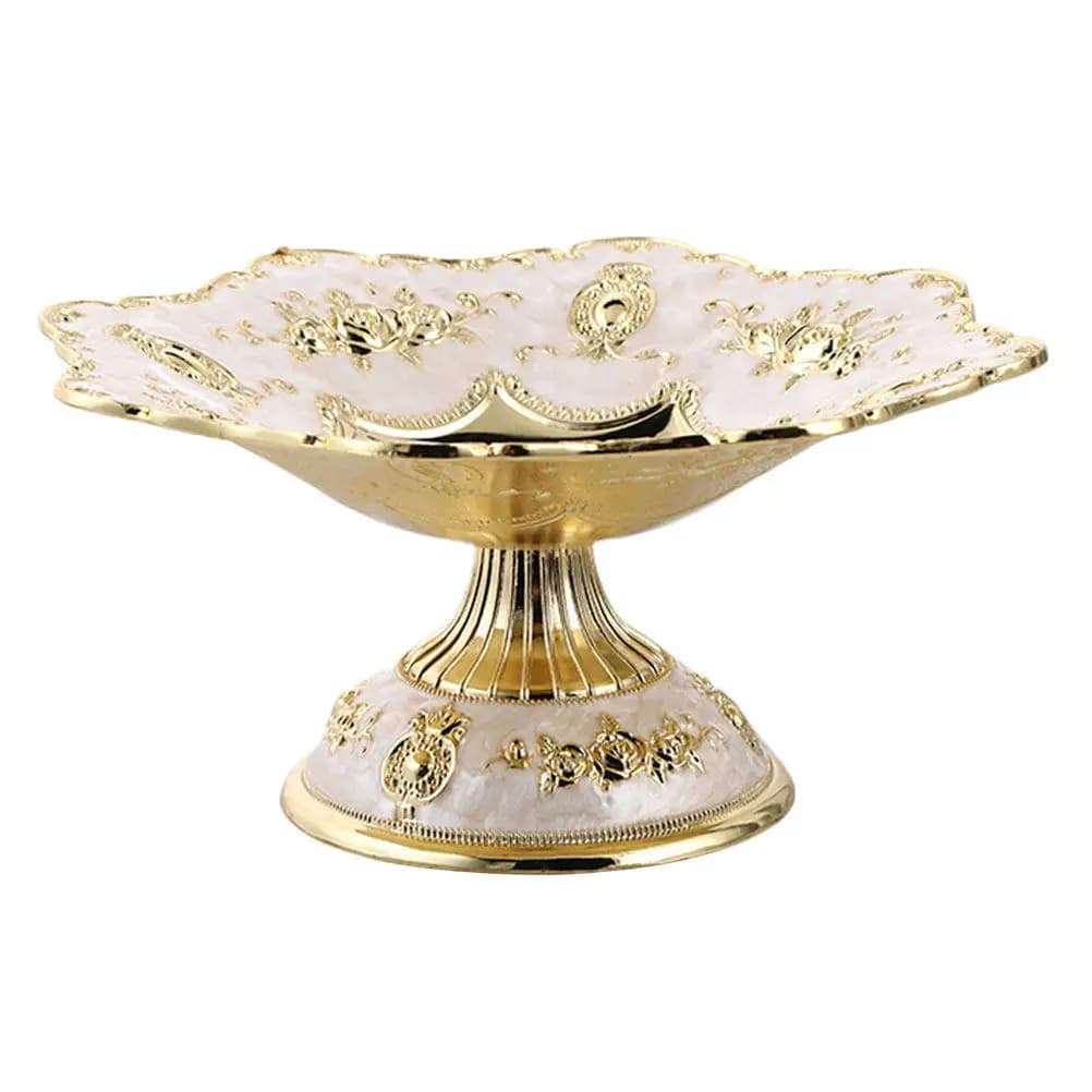 Alloy Fruit Plate European Style Snack Serving Dish for Candies Dried Fruits Chocolate Compote Food Display Party Wedding