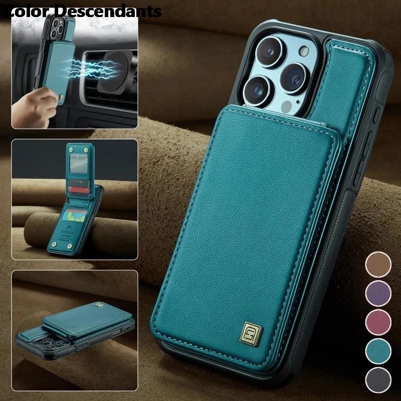 Custodia per telefono con carta a portafoglio in pelle magnetica di lusso per iPhone 16 Pro Max 15 Plus 14 13 12 11 SE 2022 XR XS 8 7 Flip Purse Cover Etui