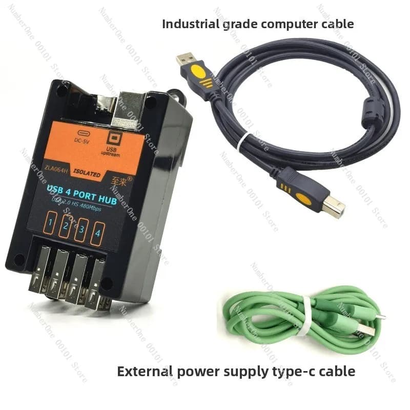 USB 2.0 Isolator Four-Channel HUB High-Voltage Isolation Protection High-Speed 480Mbps Module Supports External Power Supply