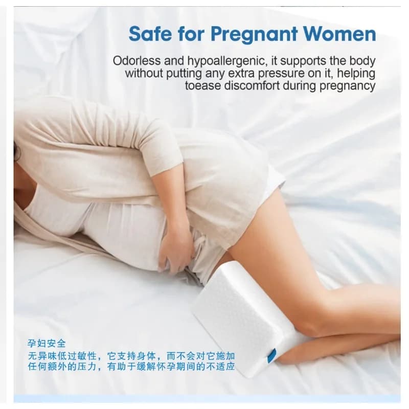 Removable Washable Cover Memory Foam Leg Knee Pillow Side Sleeping Fixed Strap Leg Relief Support Pillow