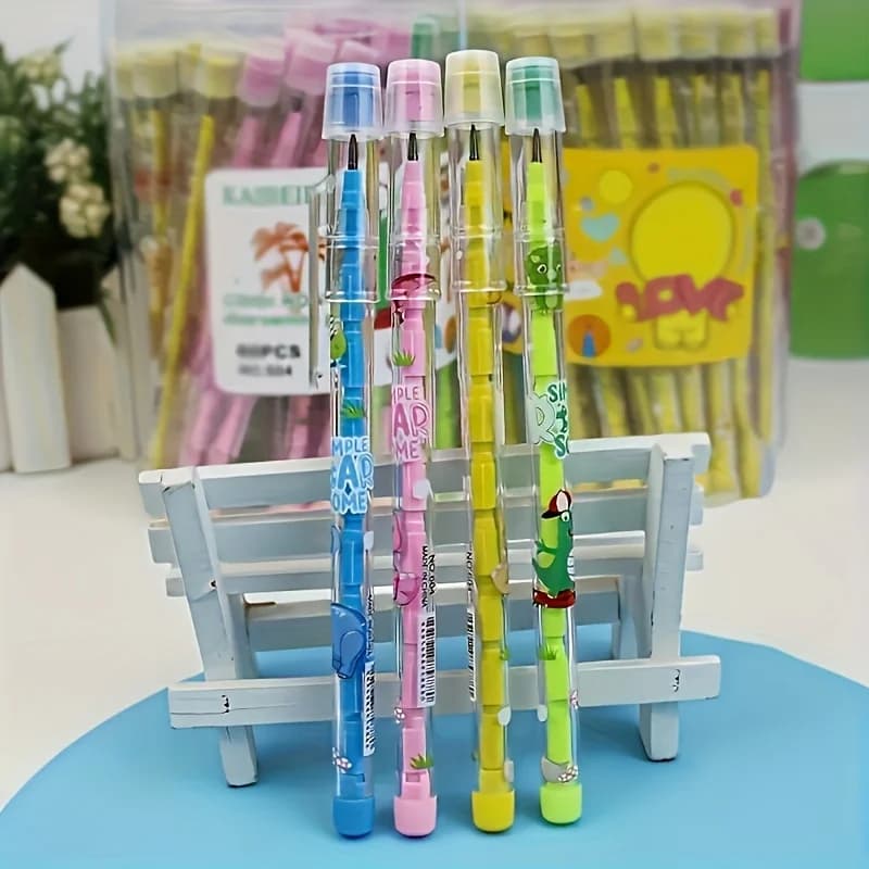4pcs Pencils That Do Not Require Sharpening,Cartoon Animal Prints,School Stationery Supplies for Students,Gift to Boys and Girls