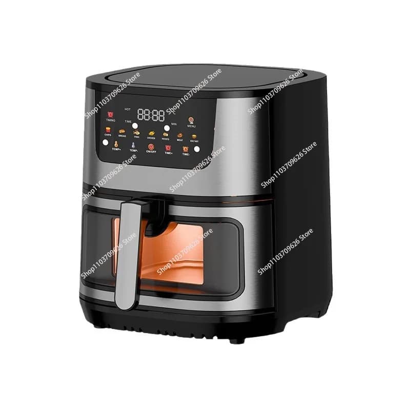 Air fryer, 15 liters, stainless steel, ceramic kitchen basket, with deluxe accessories kit and recipe book