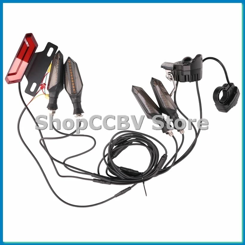 Kit di Conversione Bici Elettrica Fai-da-Te, Versione Personalizzata, 24V/36V/48V, Faro Anteriore, Luce Posteriore, Indicatori di Direzione, Luce Freno, B-AT35