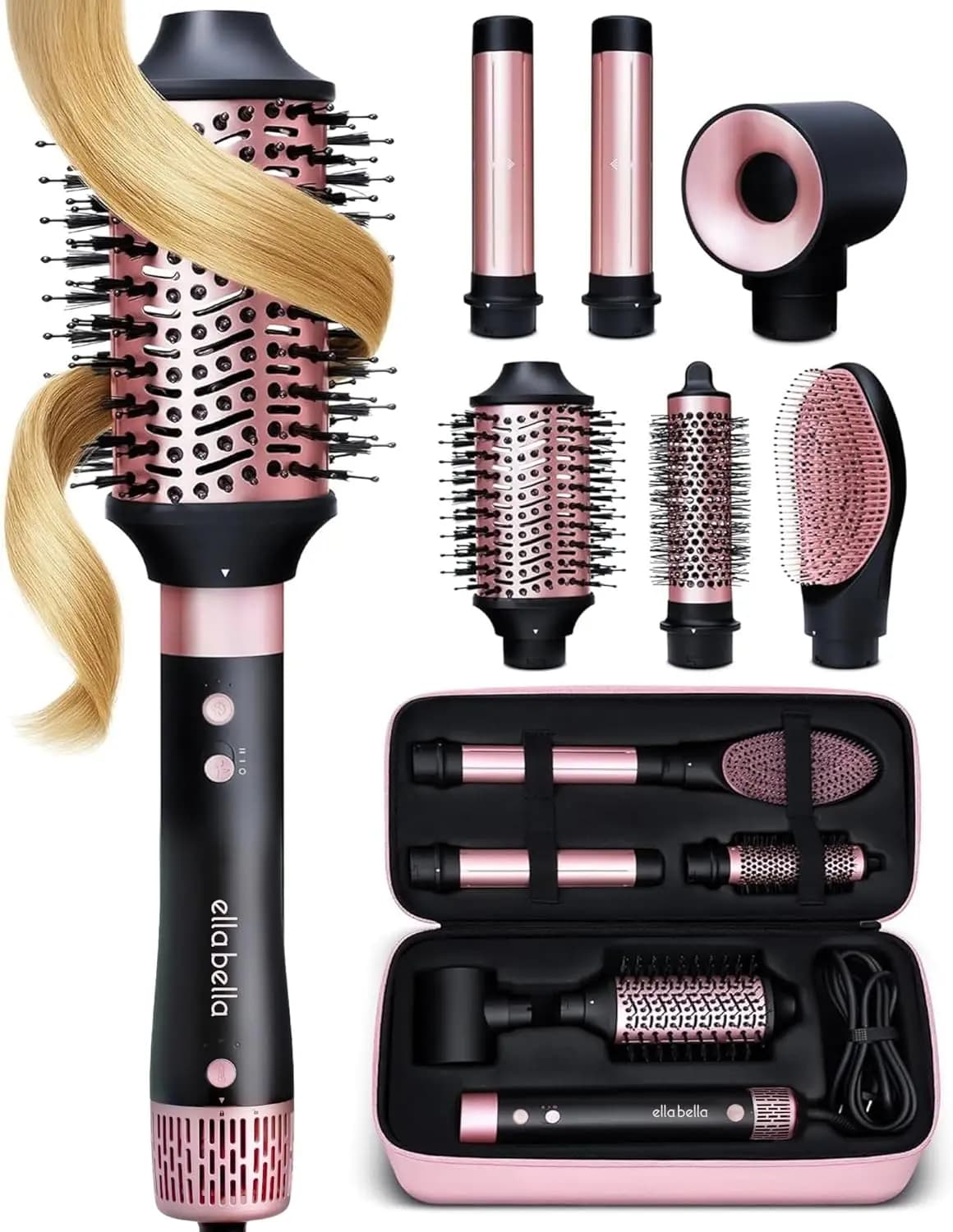 Air Styler 6-in-1: Set Hairdryer, Plate and Hairpins with Travel Case for a Styling Fast and Without Damage