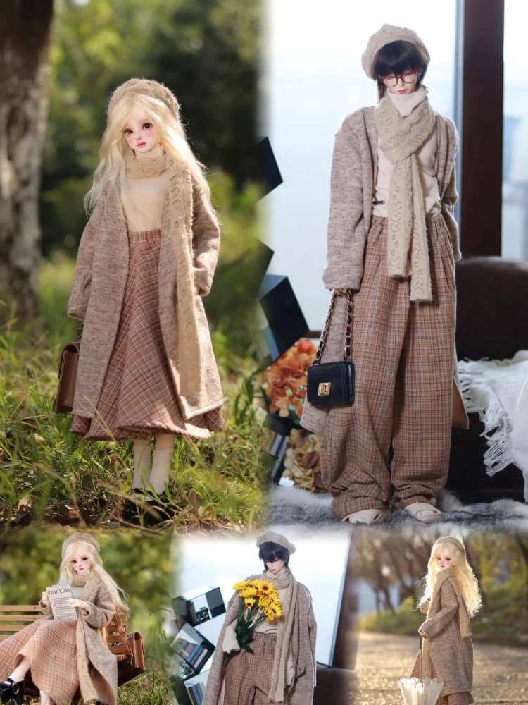BJD dollwear for ID75 1/3 1/4 Day set for dolls Top skirt scarf Pants Hat Accessories for dolls (Only clothes without doll)