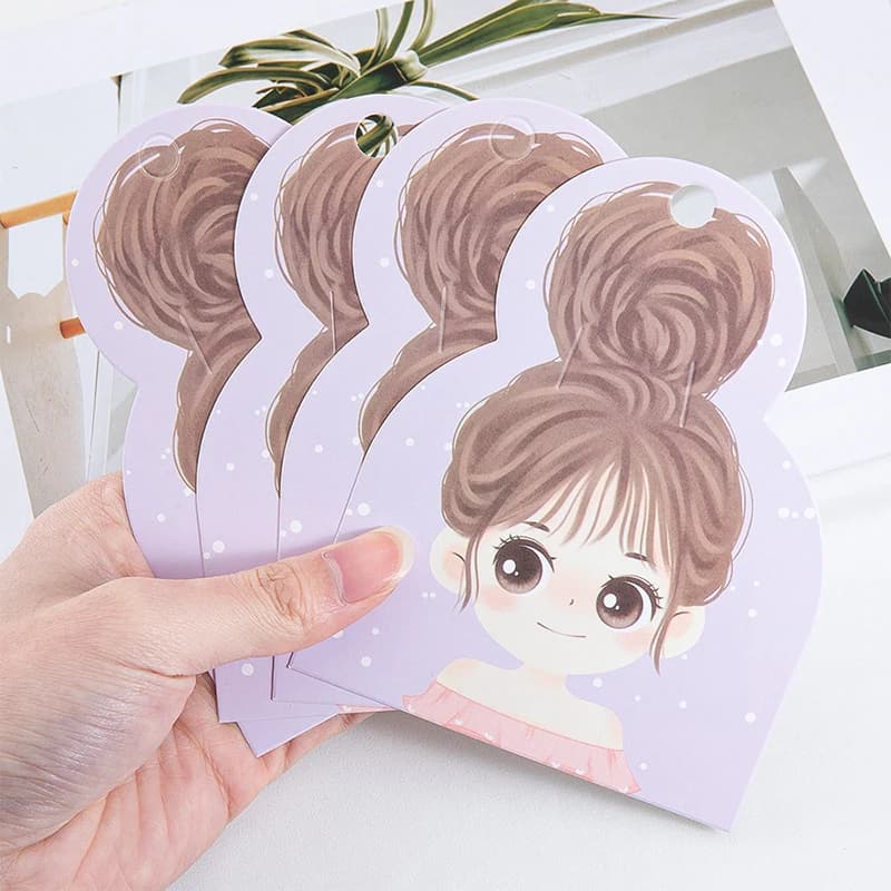50 pz Cute Girls Barrettes Display Carte Fermagli per capelli Carta di carta da imballaggio per accessori per capelli fai da te Etichette porta cartellini dei prezzi al dettaglio