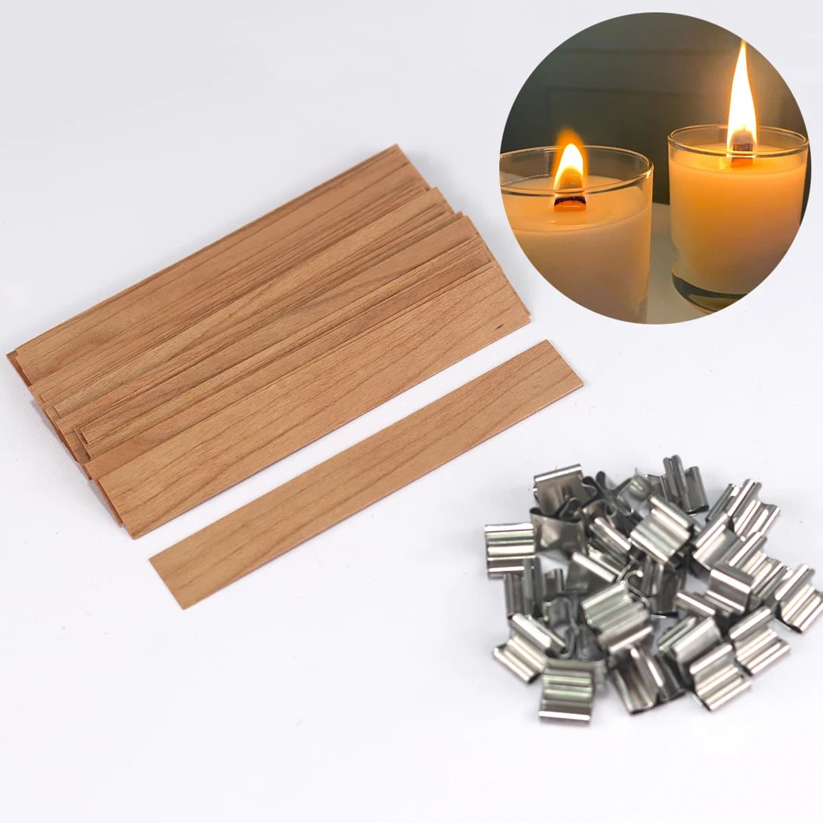 30 pieces of wooden candle stopper Set 6 ~ 19mm natural wood stopper without smoke DIY pot for candles making soy supplies with sustainable wax stopper