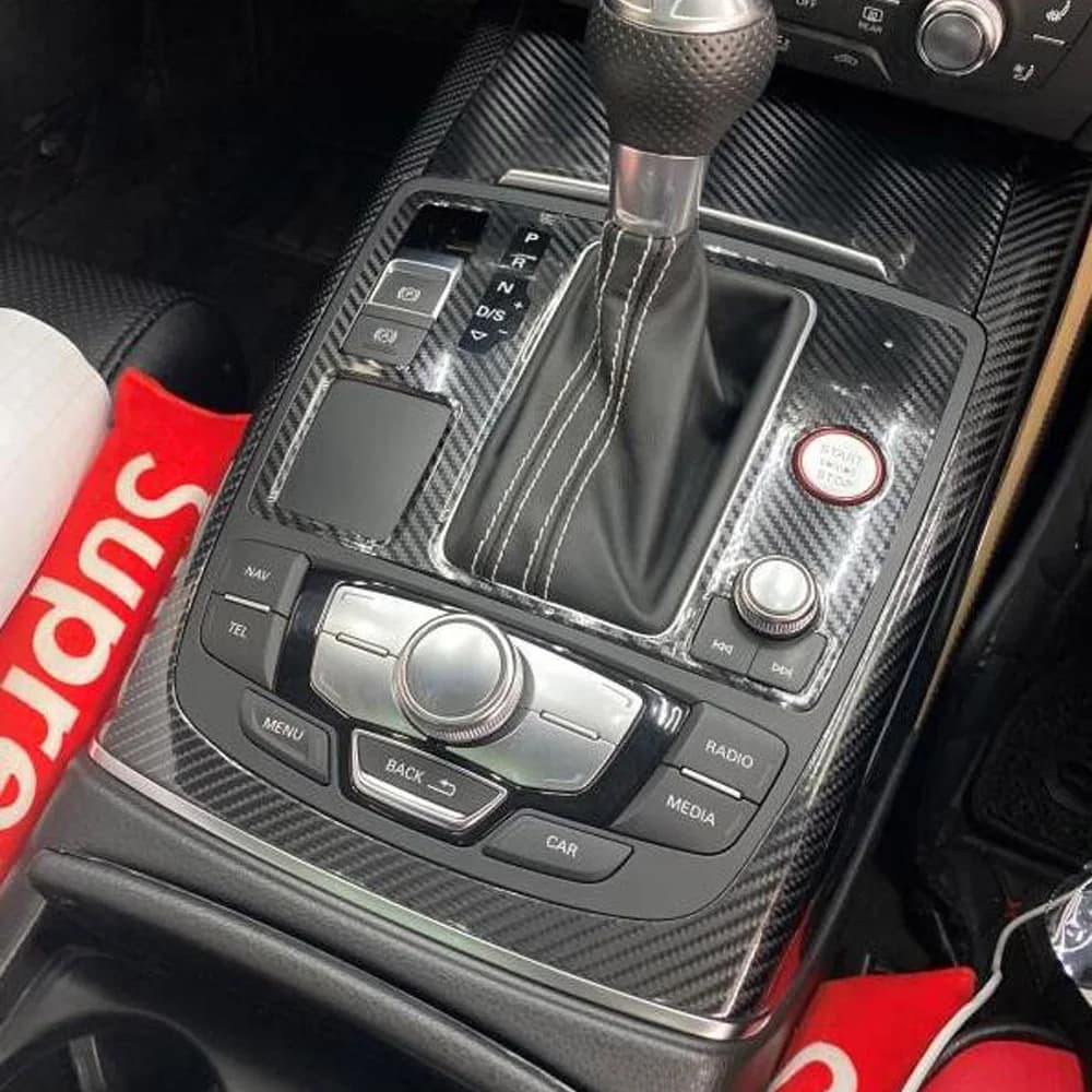 Fibra di carbonio per Audi A7 2009-2018 Pellicola per auto Adesivi interni Console centrale Gear Cruscotto Air Door Maniglia Pannello di sollevamento