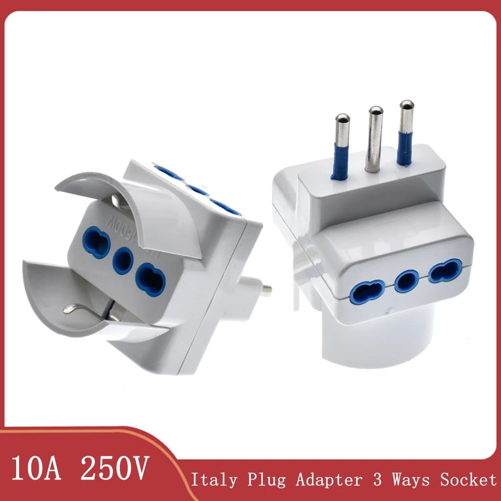 Adattatore per presa da viaggio Italia Presa a 3 vie Presa multiporta Standard italiano 10A 250V