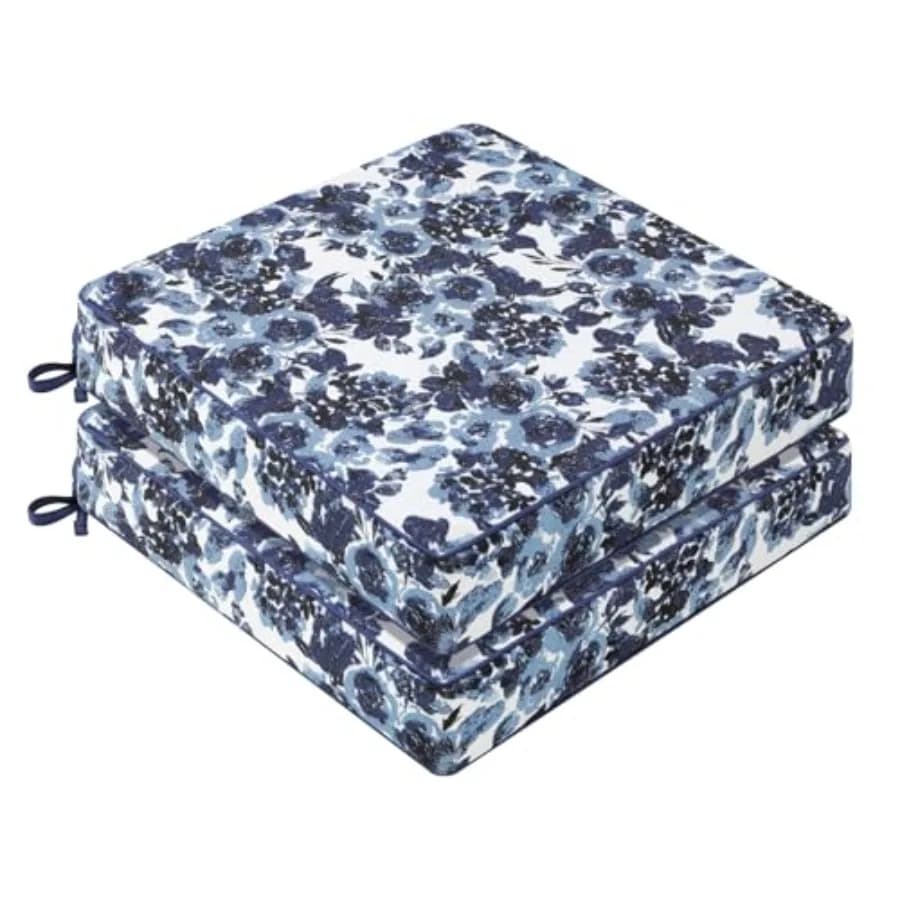 Cuscino per Sedia da Esterno Impermeabile, Resistente allo Sbiadimento, per Mobili da Giardino con Copertura Rimovibile e Cinghie di Fissaggio, 28D Foa