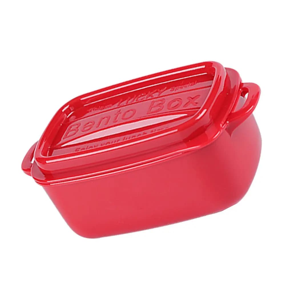 Contenitore per il pranzo Bento Box da 1 pezzo, rosso, a strato singolo, portatile, per riscaldamento nel microonde, per scuola, lavoro, picnic, campeggio, uso all'aperto