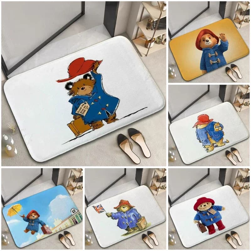 Decorazioni per la casa Simpatico p-paddington Orso Zerbino Tappeto cartone animato per camera da letto Comodino Tappeti morbidi Soggiorno Tappeti antiscivolo Tappetino