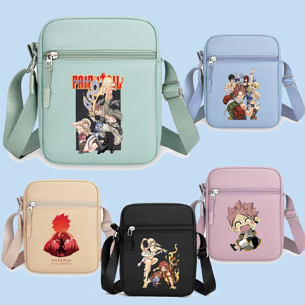 Fairy Tails Shoulder Bags Cartoon Anime Pattern Printed Crossbody Bag Boys Girls Fashion Wallets Christmas Birthday Party Gift