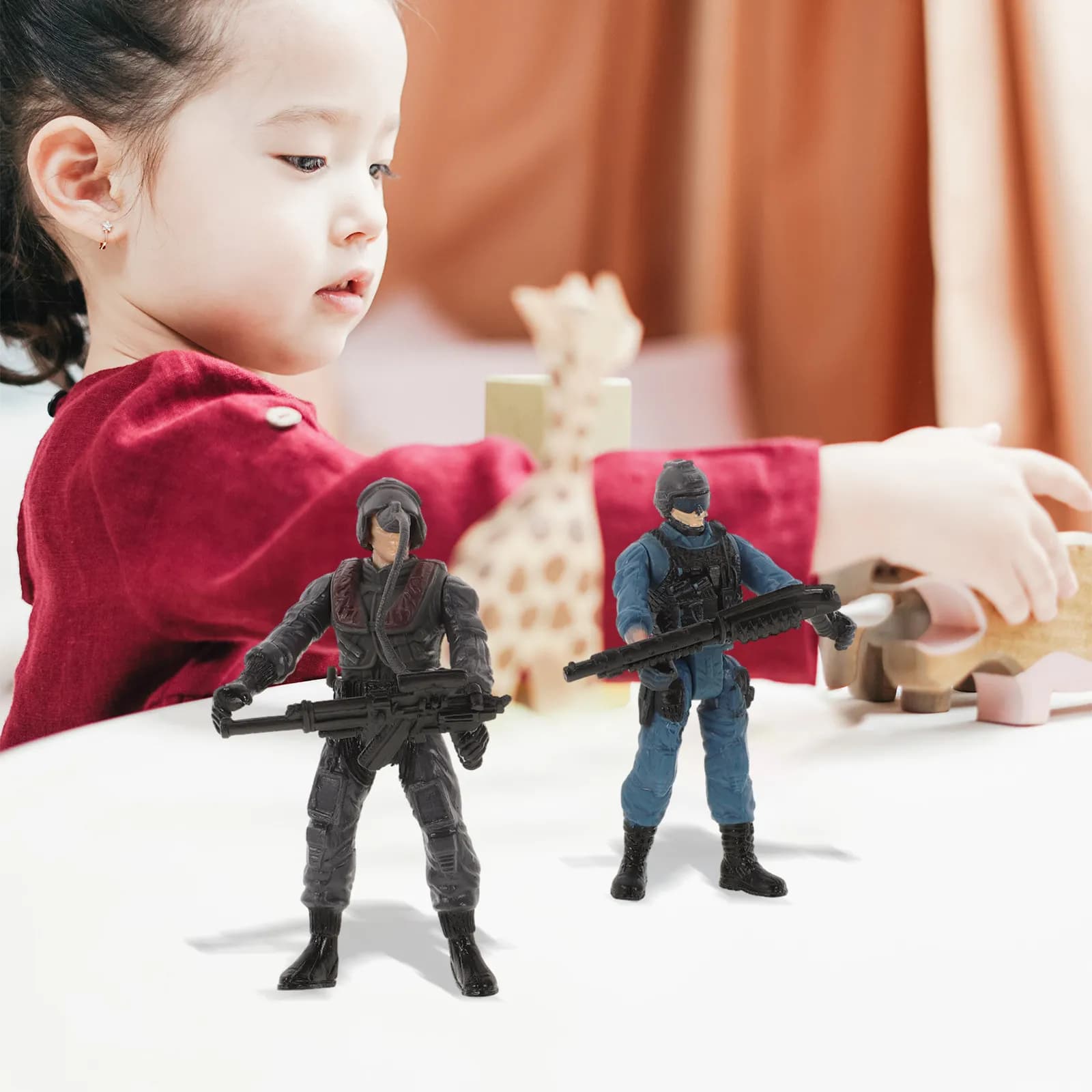 Set di 6 Soldatini del Soldato dell'Esercito con Articolazioni Mobili, Miniature per Esposizione, Decorazione per Torte, Decorazione per Tavoli di Sabbia, Action Figure per Ragazzi