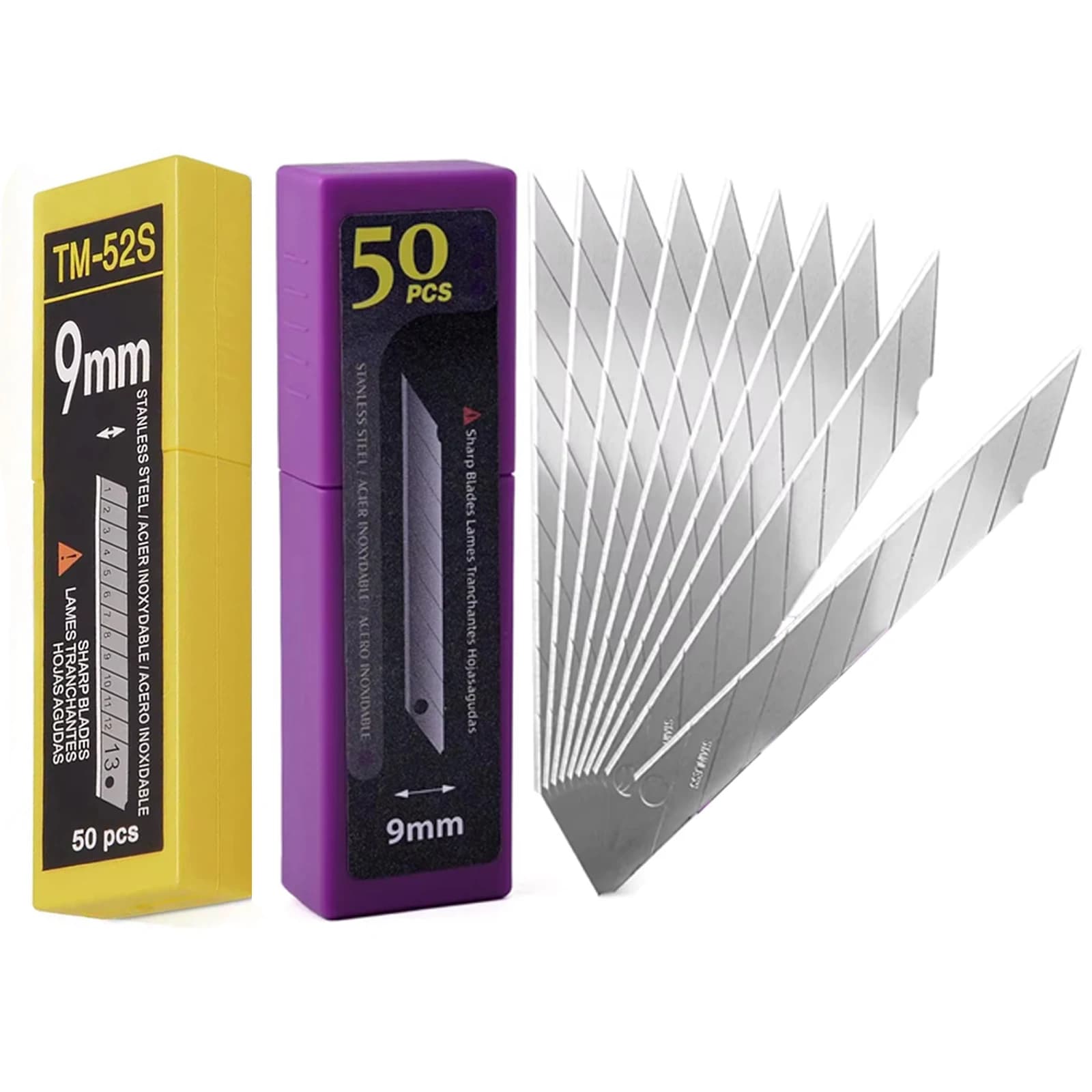 EHDIS 9mm Sharp 30/60 Degree Utility Knife Metal Stainless Steel Blade Car Wrap Vinyl Paper Cutter Replacement Blade