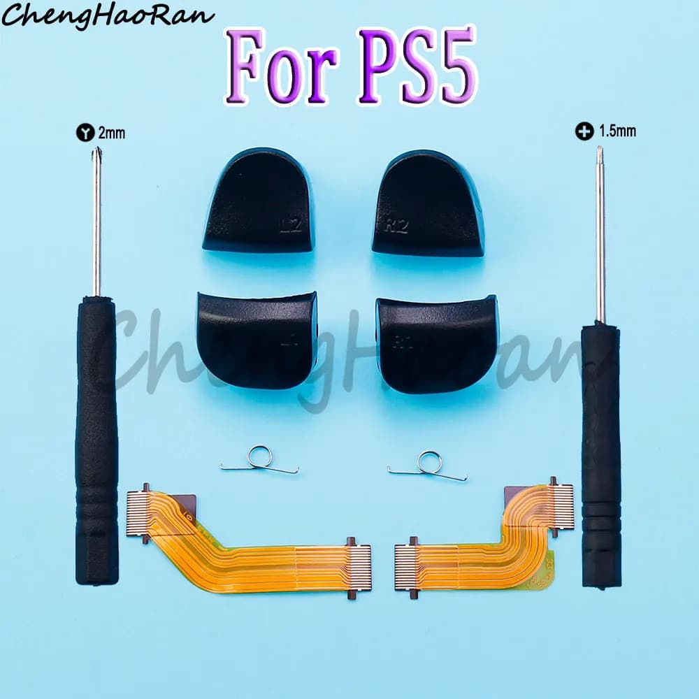 1 Set per PS5 V1.0 L1 R1 L2 R2 pulsante Trigger Spring & Ribbon Flex Cable per PS5 Gamepad Controller riparazione accessorio di ricambio