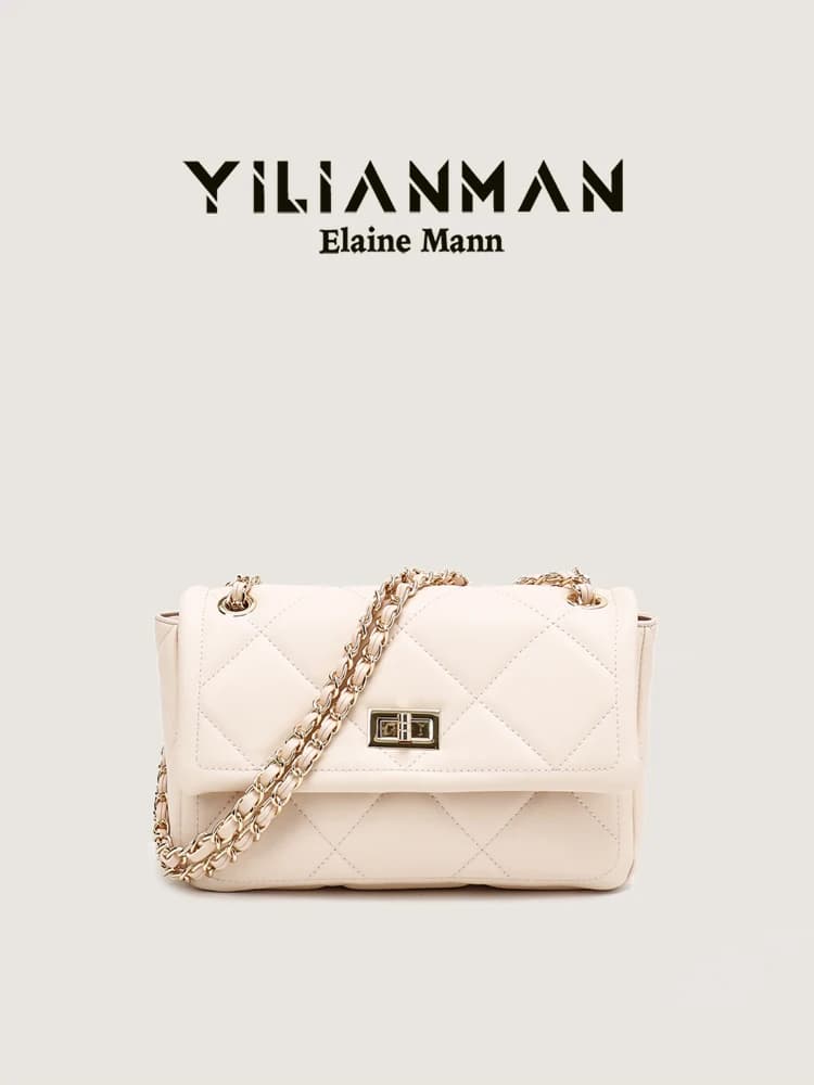 Elegant Women's Chain Underarm Bag Large Capacity Diamond Pattern Fashion Trend Shoulder Crossbody Bag by Ilaman Handbag