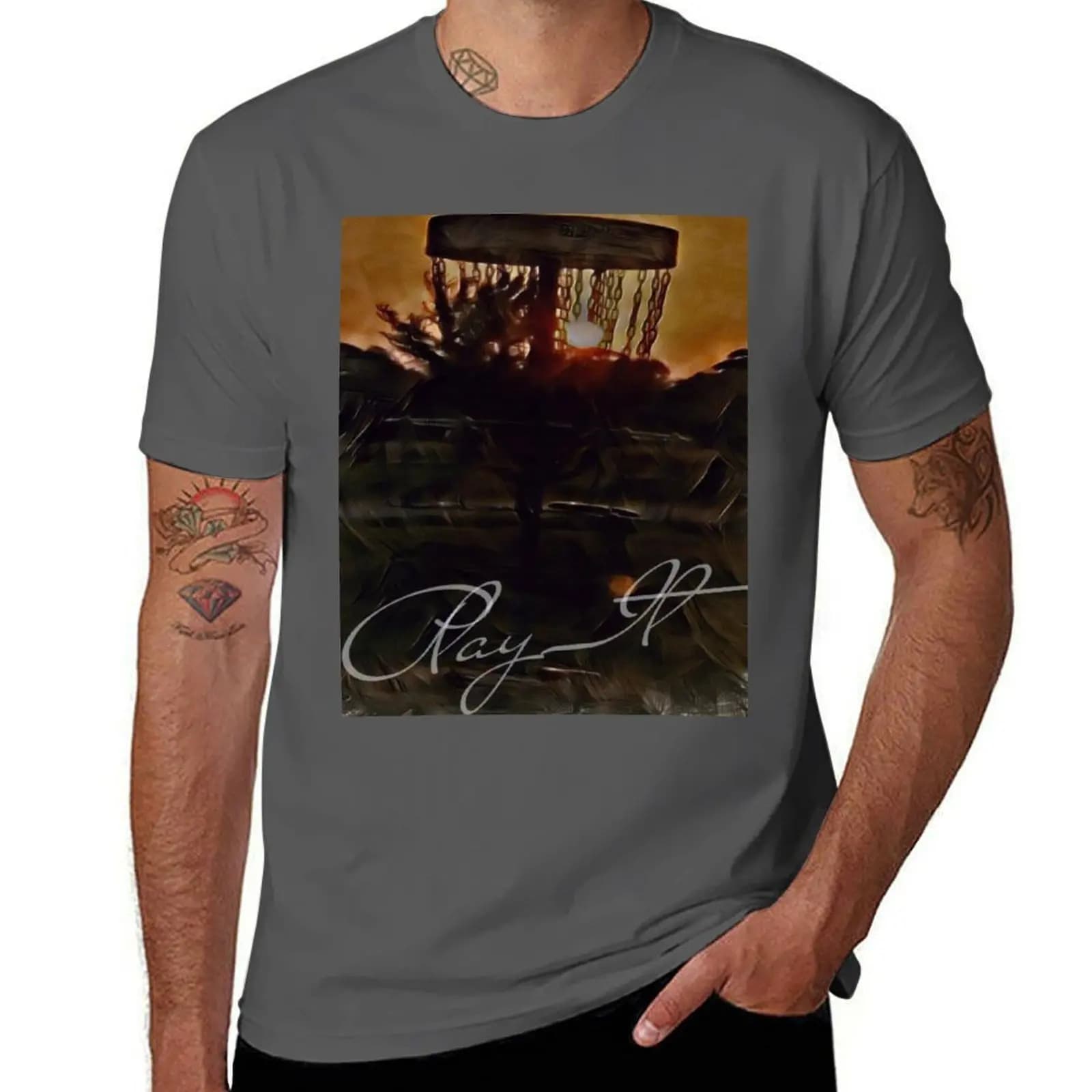 T-shirt Play Disc it Golf Basic Plain Tee per la primavera e l'estate