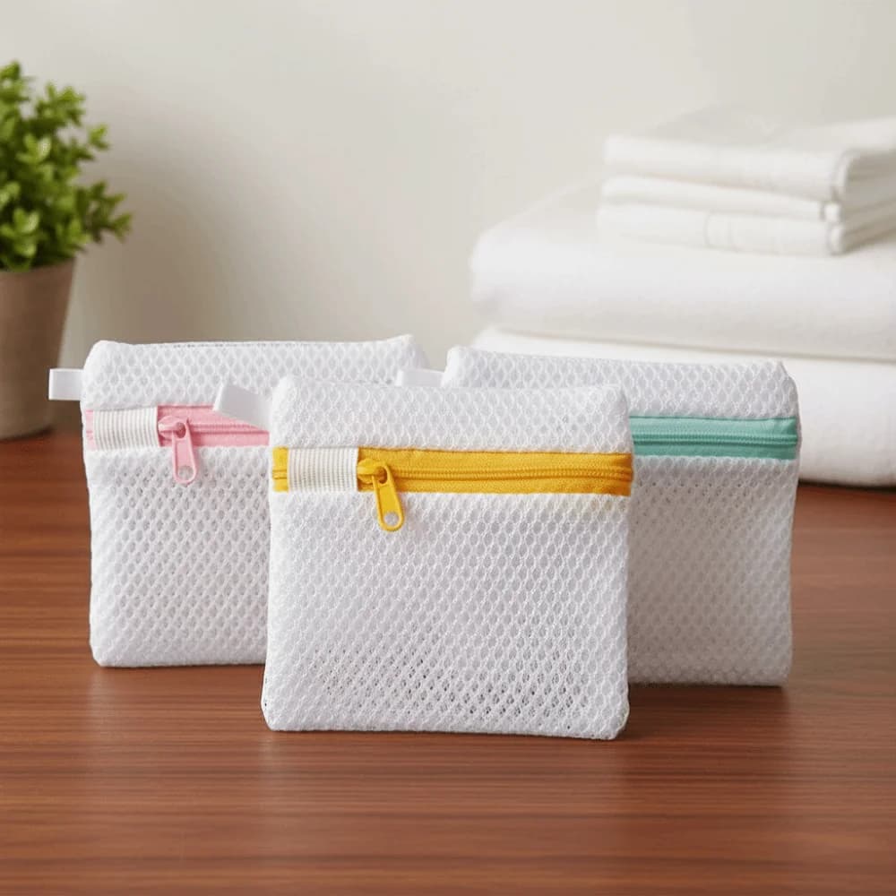 Reusable Mini Small Mesh Laundry Bag Mesh Single-Layer Machine Zipper Bag Zipper Polyester Scent Beads Special Bags Travel