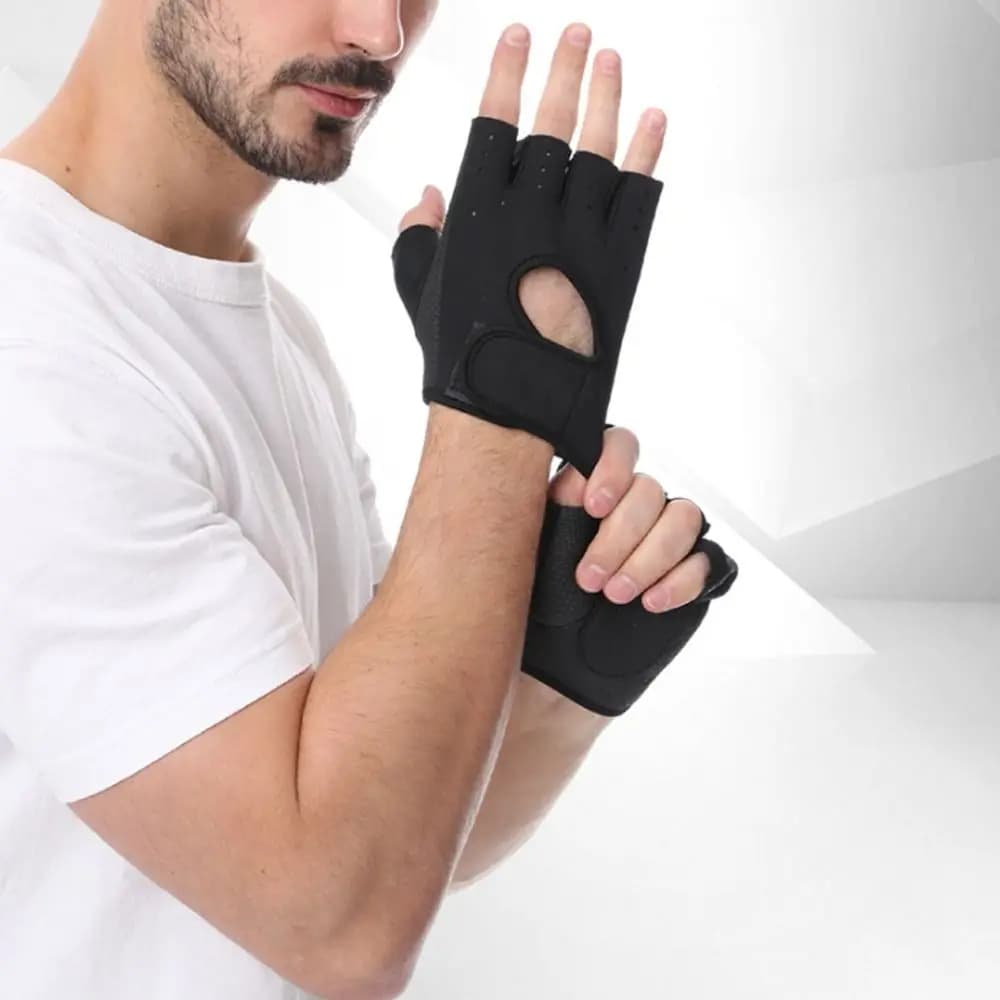 Fitness Gym Gloves with Silicone Palm with Cava Back for bodybuilding Gloves with Handlebars Fitness Gloves Weight Lift Gloves