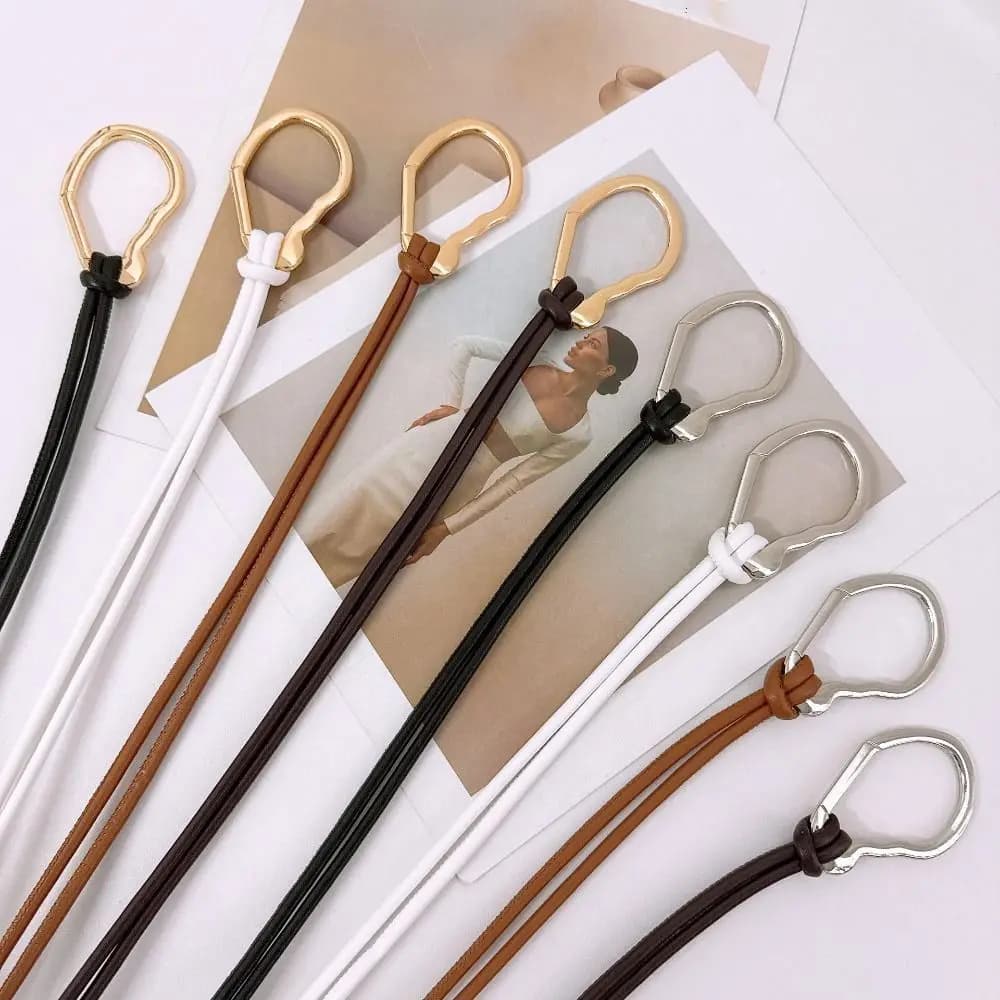 Elegante catena in vita con corda in pelle dimagrante Gonne multiuso versatili Copri vita Cintura semplice ed elegante per feste