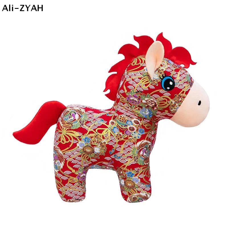 (YY) 1 Pezzo Mascotte del Nuovo Anno 2026, Cavallo di Peluche Imbottito, Giocattolo per Bambini, Regalo 15/20cm, Cavallo di Stoffa per Decorazione Casa e Festival