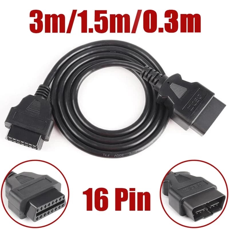 Cavo di prolunga OBD per auto maschio a femmina 16 core energizzato 16 pin OBD2 ELM327 strumento diagnostico connettore adattatore scanner 3m 1,5m