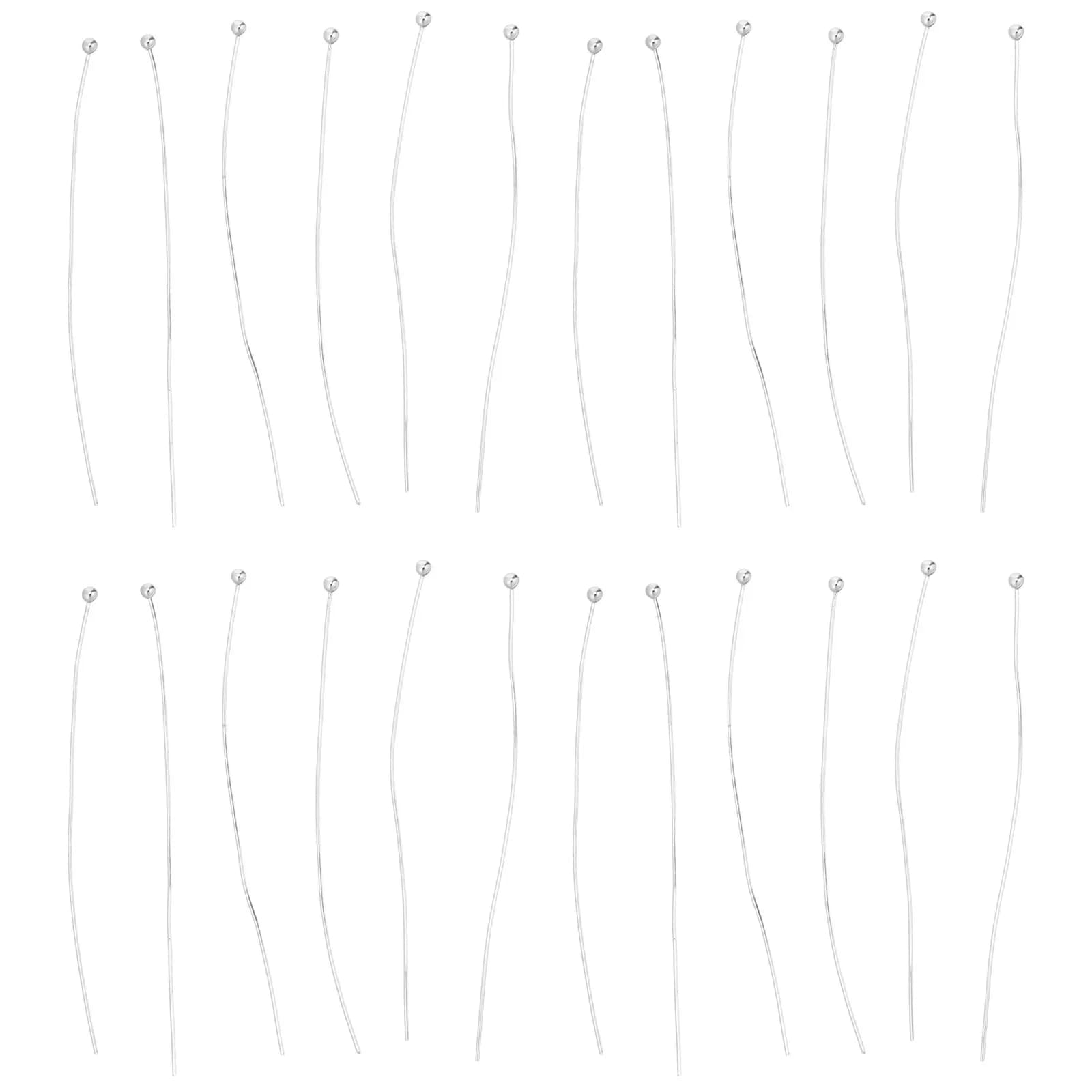 200 Pieces of Stainless Steel Spherical Head Pins Flexible for Jewelry Creation, 50mm Longs, for Earrings, Bracelets, Necklaces, Supplies for Fai-da- ♪