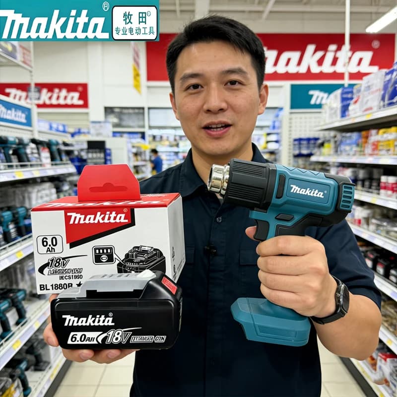 Pistola Termica Ricaricabile 18V DHG181, Pistola ad Aria Calda Senza Fili ad Alta Potenza per Saldatura di Film e Plastica, Pistola per Termoretrazione 550 ° C