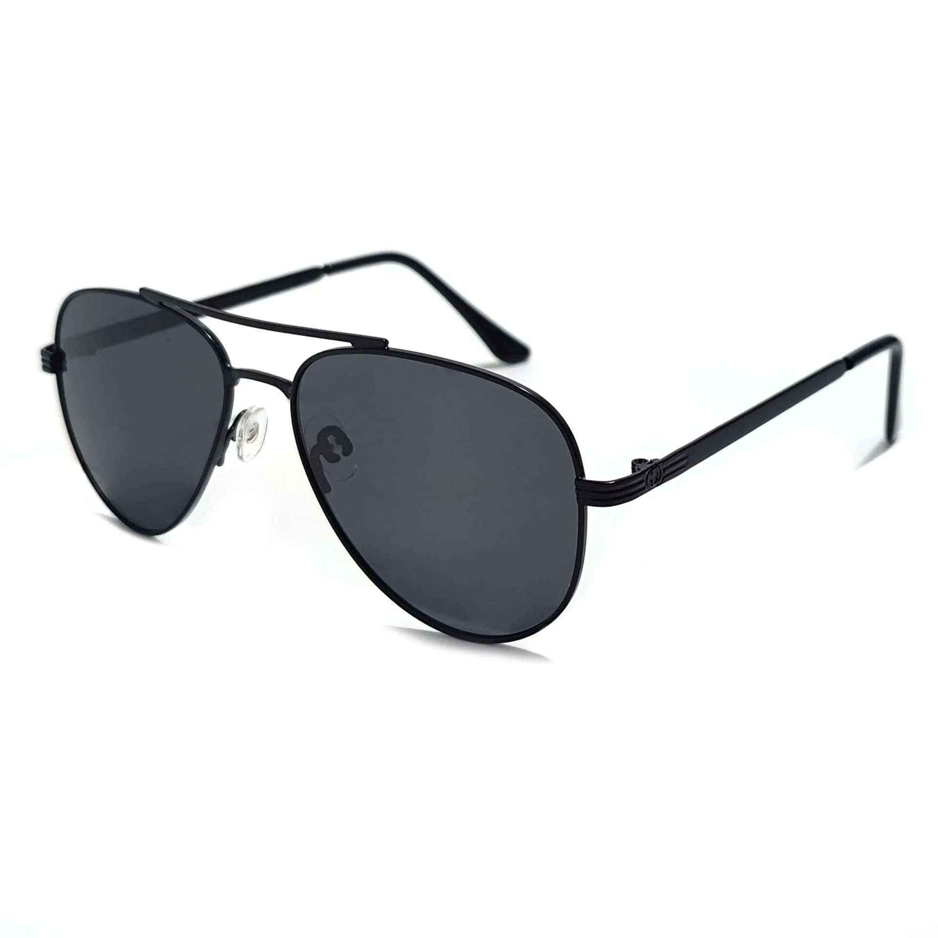 Fashion Pilot Sunglasses for Men & Women, Black Metal Double Bridge Frame UV400 Protection for Driving Vacation Outdoor Fishing