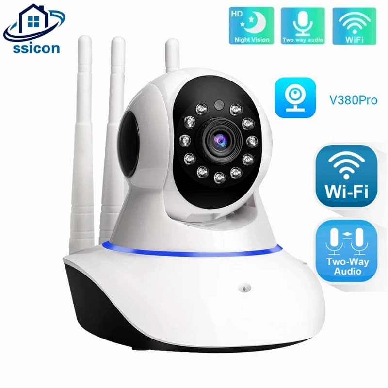 Telecamera Wifi Wireless PTZ IP Dome Camera Audio bidirezionale Home Security CCTV Baby Monitor V380 Pro APP con porta RJ45