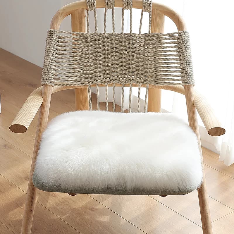 Cuscino per Divano in Pura Lana, Tappetino Lungo in Peluche per Finestra, Tappetino per Sgabello da Trucco, Antiscivolo, Ergonomico, Accessori Decorativi per la Casa