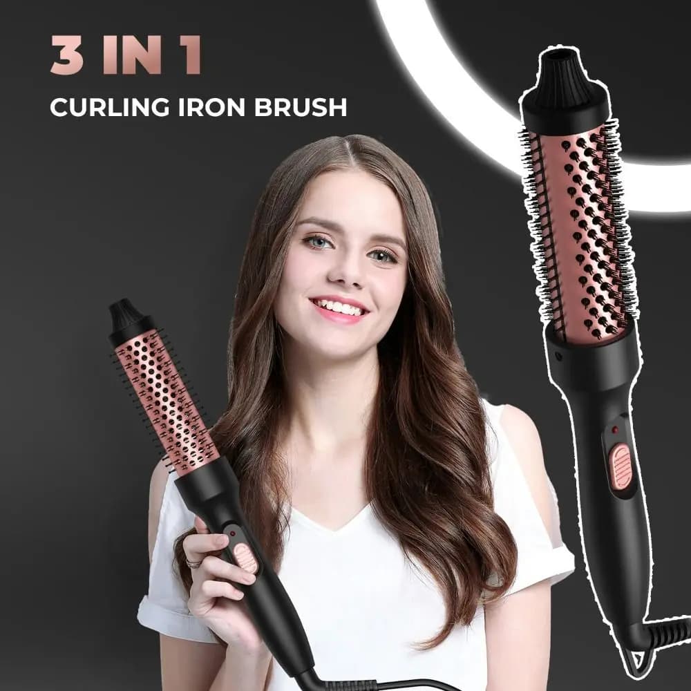 Electric thermal brush 3 IN 1 32 mm round brush volumizing brush Iron brush heated hair brush super light and easy to handle