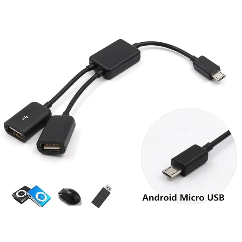 /KQM/Dual Micro USB OTG Hub Host Adapter Cable for Tablet PC and Brand Smart Phone