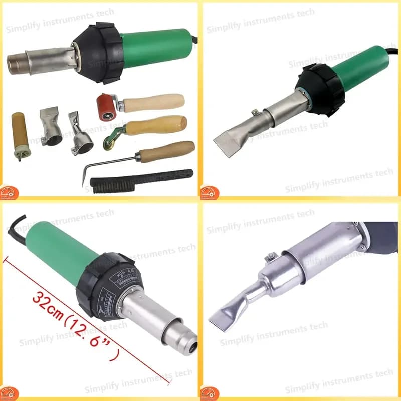 1600W Heat Gun Kit with Nozzle Set Hot Air Torch for Plastic Welding TPO PVC Banner Overlap Welding Tool DIY Repair Soldering