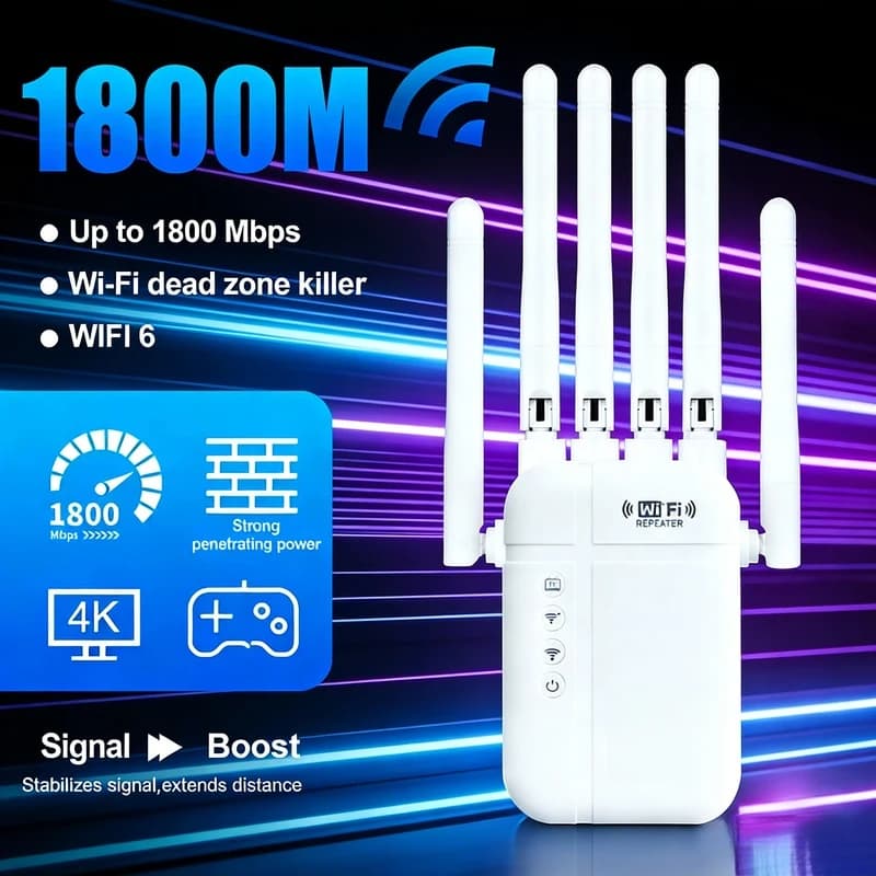 Ripetitore WiFi Wireless, Router AP, Amplificatore di Segnale, Estensore di Copertura WiFi ad Alta Velocità per 900 Metri Quadrati