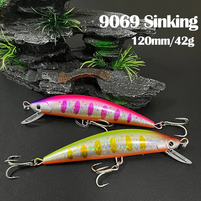 120mm 42g Pesante Minnow Floating Fishing bait Long throw Artificial hard bait Salt water trout Spigola Wobblers for puppy