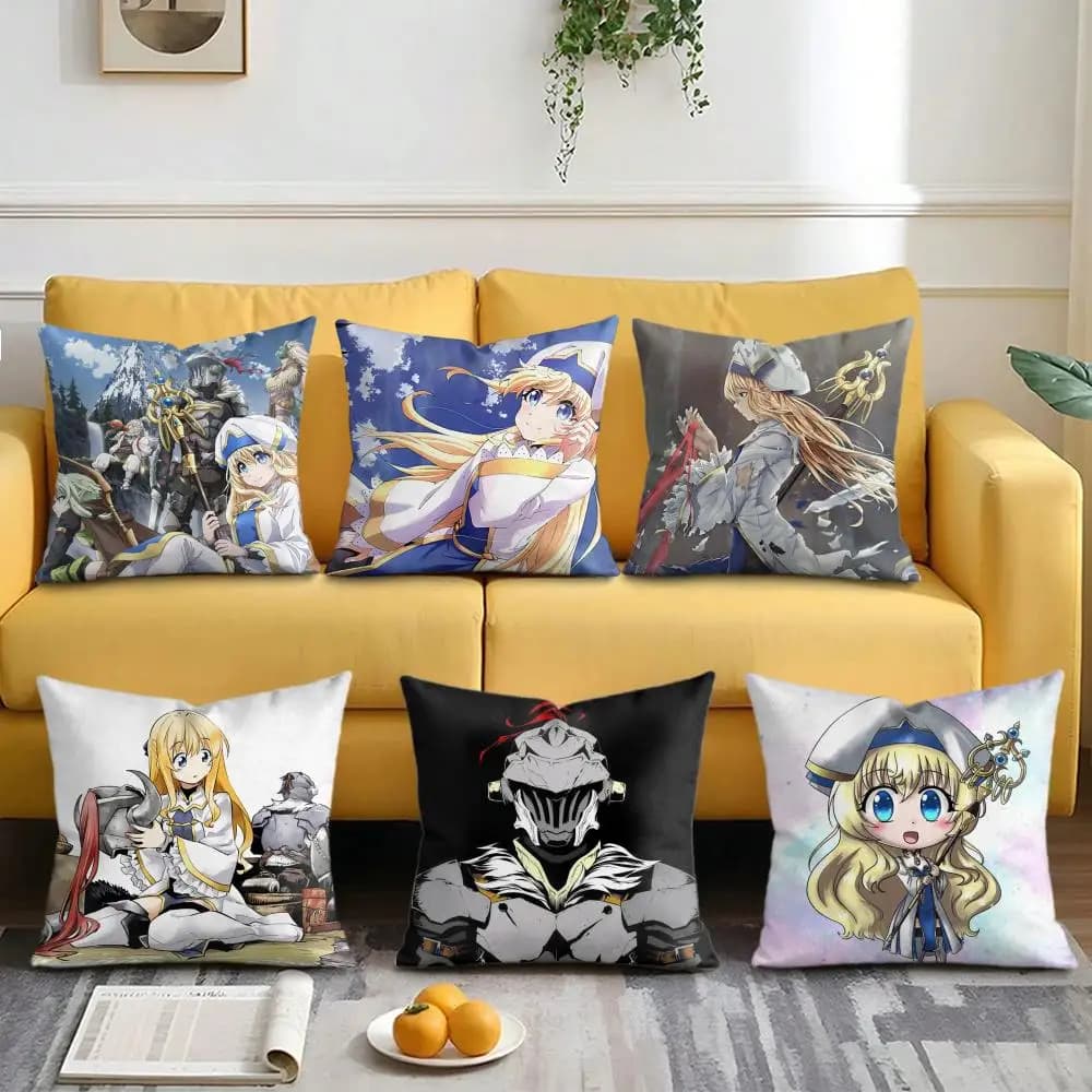 Anime G-Goblin S-Slayer Cushion Cover Soft Short Plush Double-Sided Printing Home Decor Machine Washable Pillow Case Gift