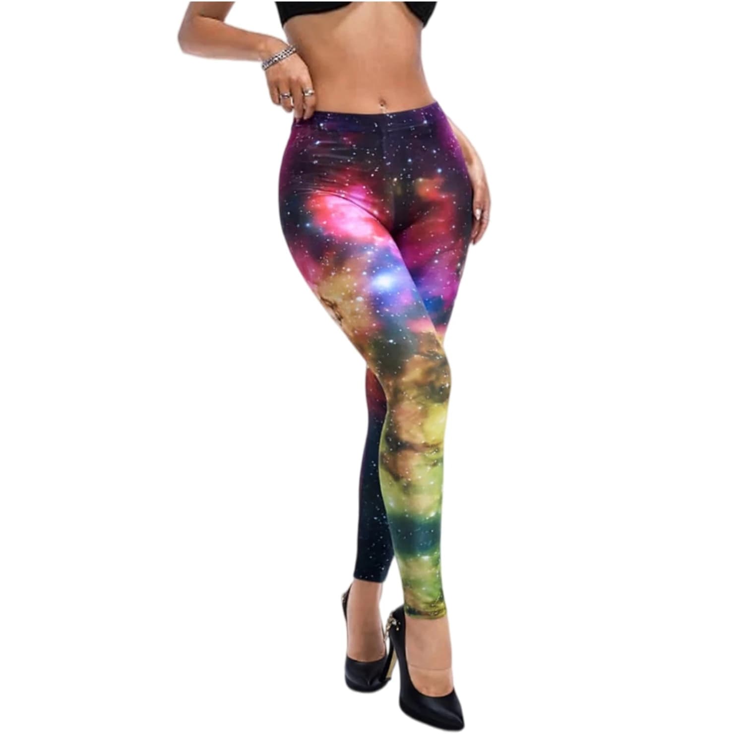 Women's Mid Waisted Casual Leggings Everyday Basic Comfy Tights for Work or Lounge, Soft Stretchy Pants