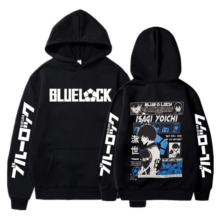 Felpa con Cappuccio Stampata Anime Blue Lock Isagi Yoichi 2025, Unisex, Manga, Streetwear, Harajuku