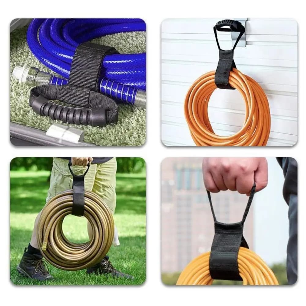 2 Pezzi Cinghie Robuste per Organizzazione Cavi S/M/L, Fascette Multiuso con Maniglia, Cinghia Resistente per Organizzare Prolunghe e Tubi