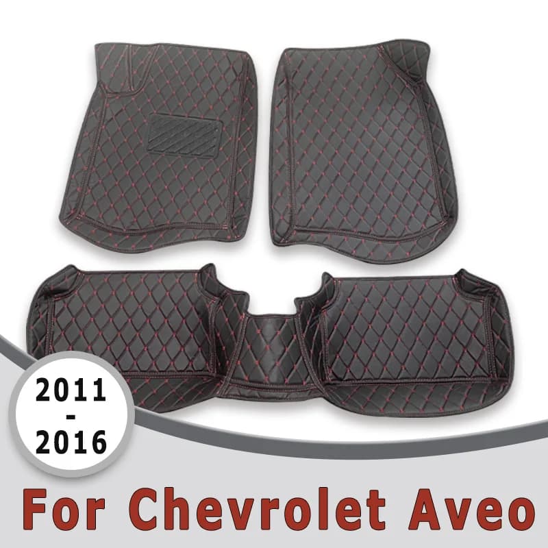 Tappetini per auto e tappeto per bagagliaio in pelle per Chevrolet Aveo MK2 2011 2012 2013 2014 2015 2016 2017, accessori per interni auto